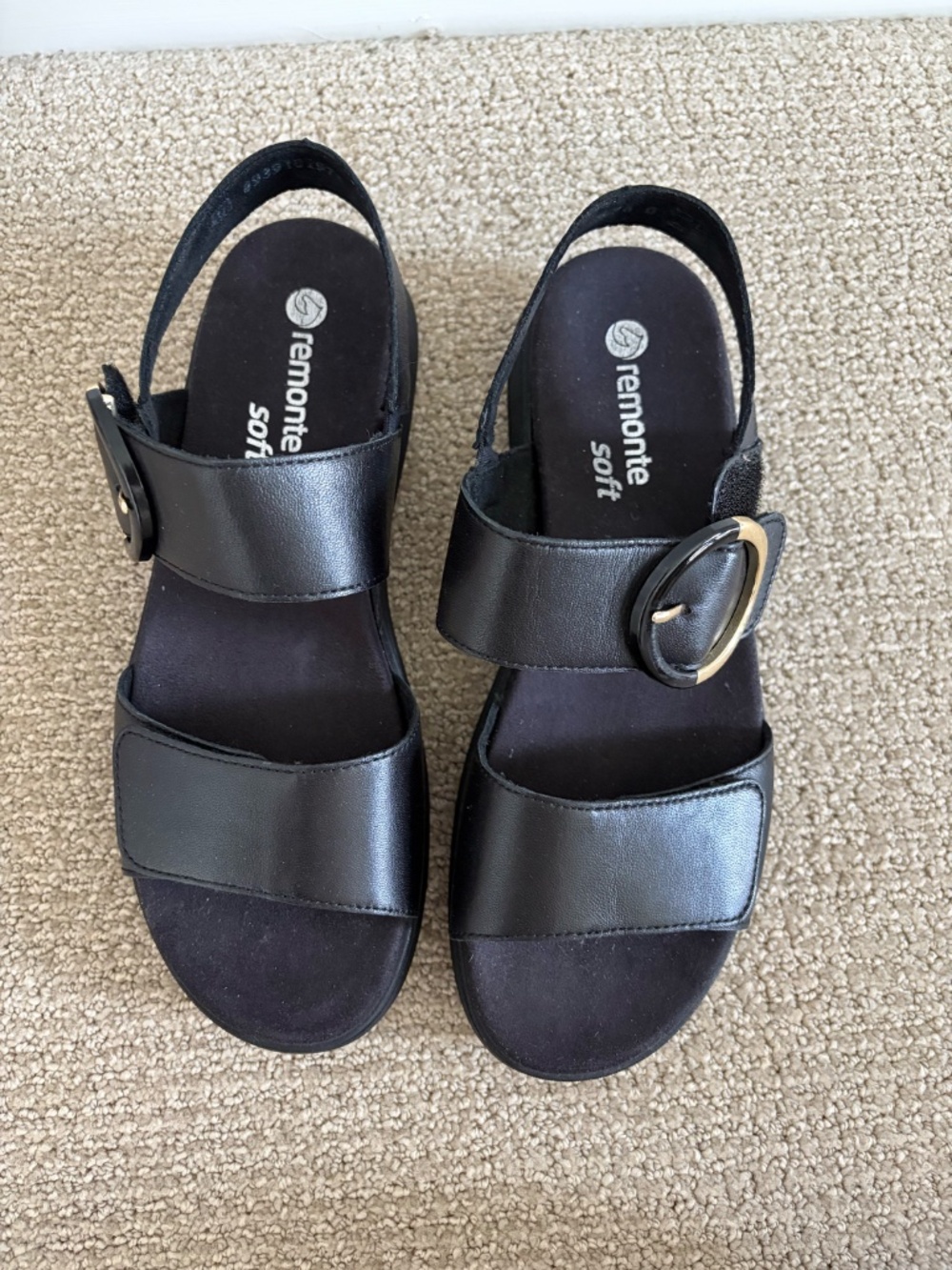 Remonte Jocelyn Black Sandals Sz 40